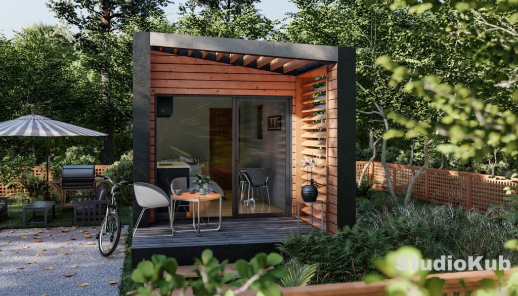 studio jardin modern 19m2 bois noir